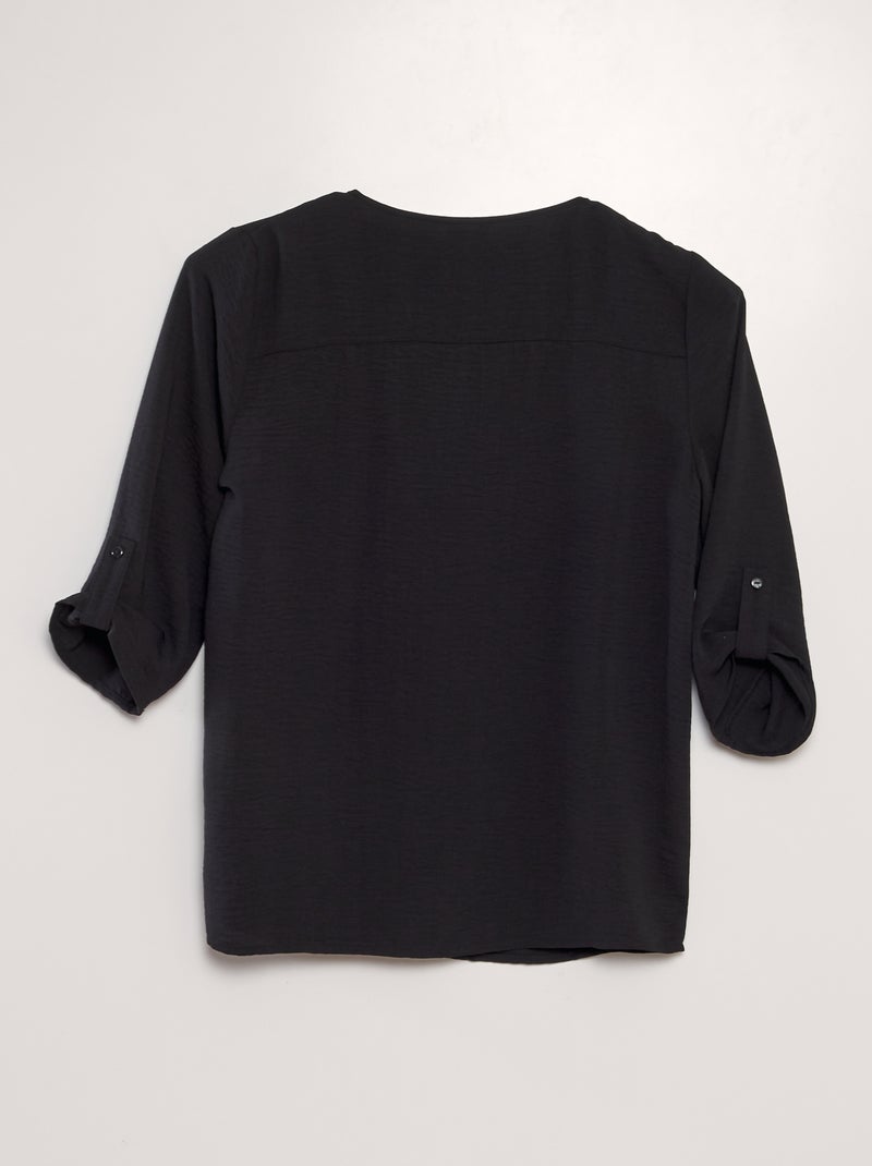 Blusa vaporosa con manga 3/4 'JDY' Negro - Kiabi