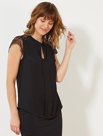 Blusa vaporosa de encaje - Kiabi