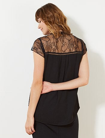 Blusa vaporosa de encaje - Kiabi