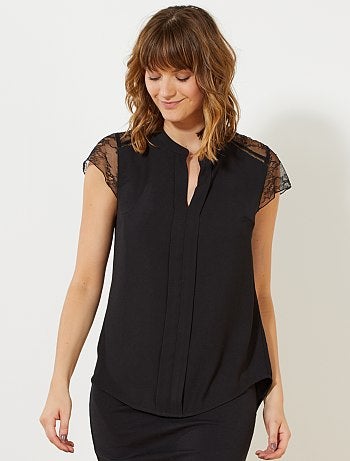 Blusa vaporosa de encaje - Kiabi