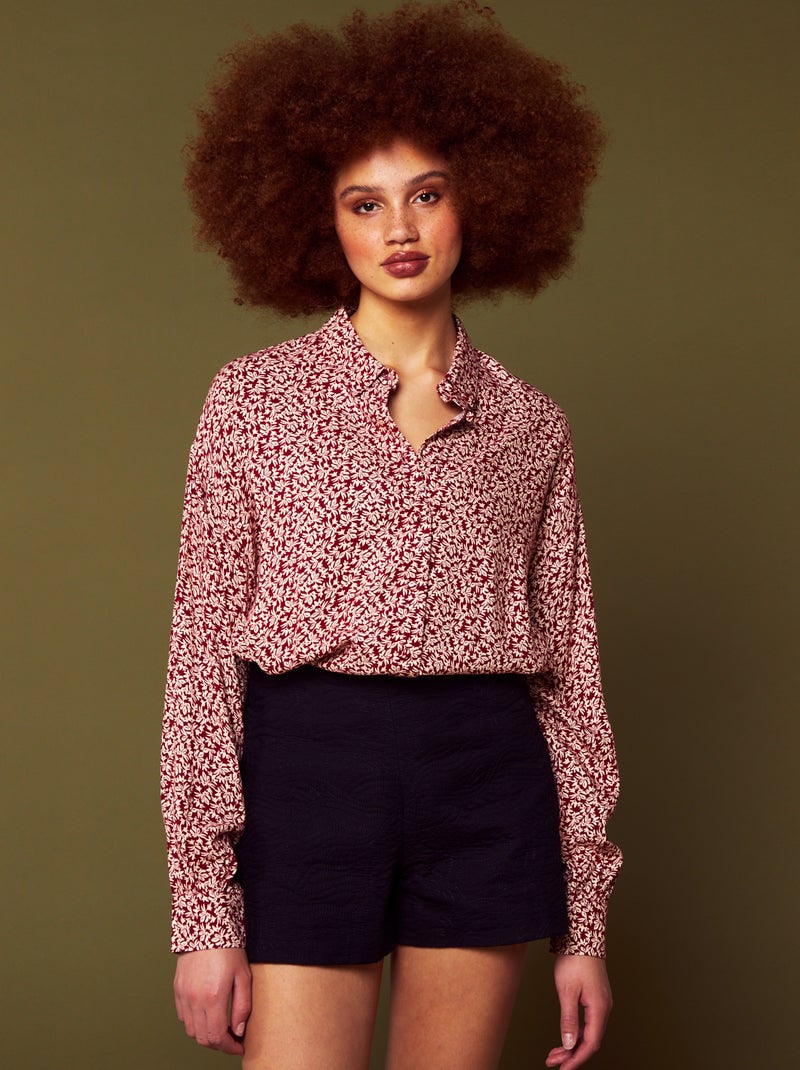 Blusa vaporosa de flores ROJO - Kiabi