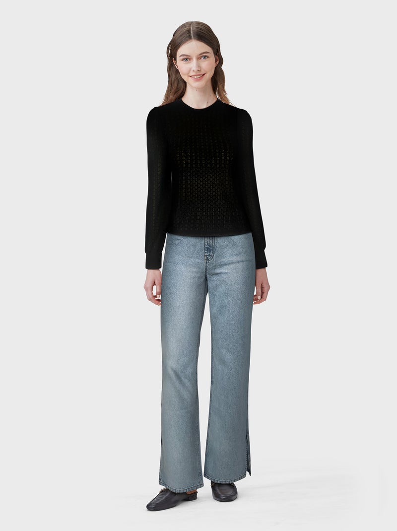 Blusa vaporosa de manga larga NEGRO - Kiabi