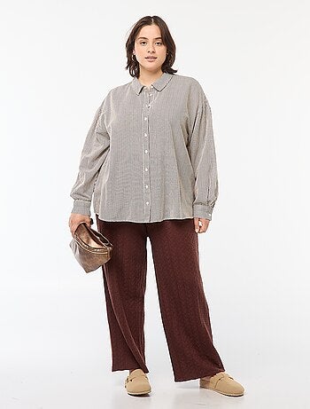 Blusa vaporosa de mezcla de lino