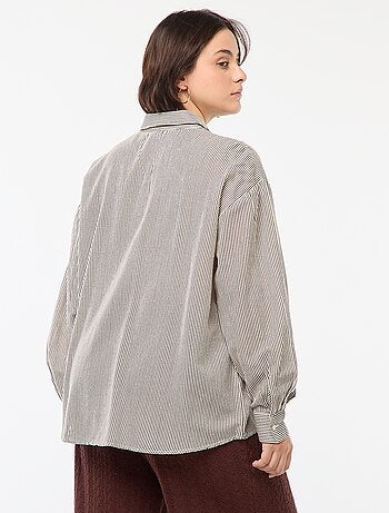Blusa vaporosa de mezcla de lino