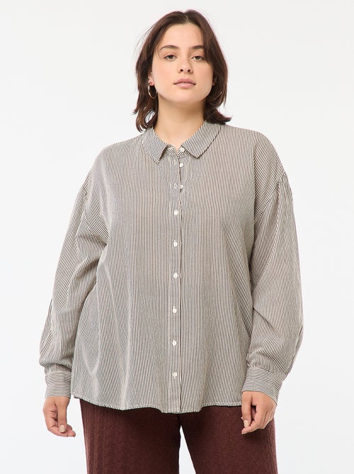 Blusa vaporosa de mezcla de lino - Kiabi