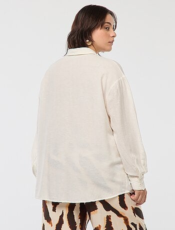 Blusa vaporosa de mezcla de lino