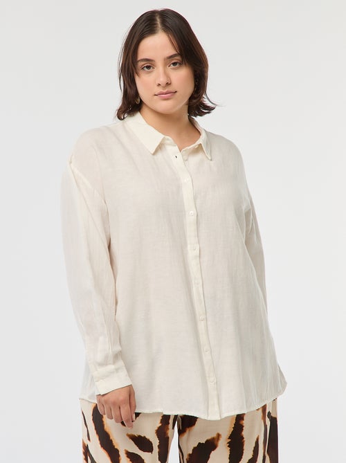 Blusa vaporosa de mezcla de lino - Kiabi