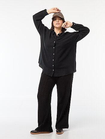 Blusa vaporosa de mezcla de lino