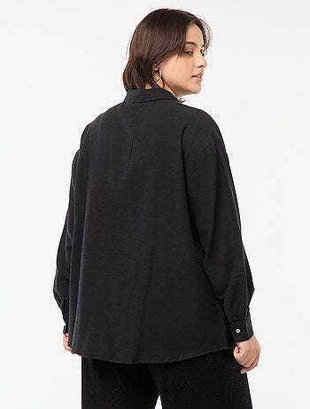 Blusa vaporosa de mezcla de lino