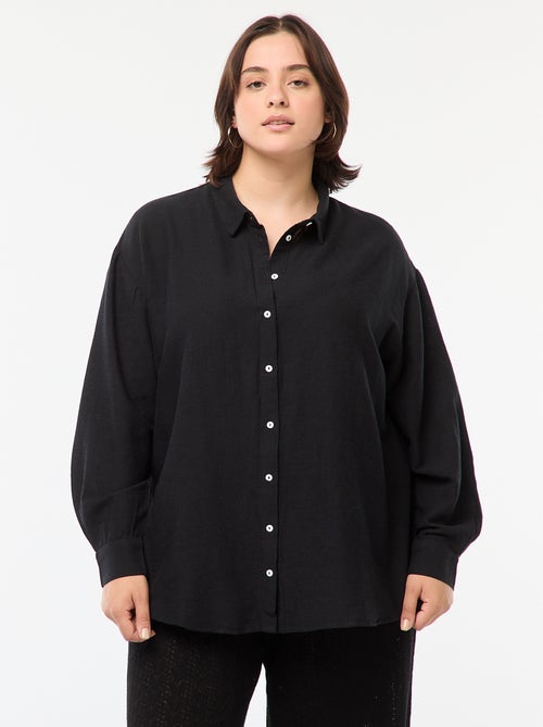 Blusa vaporosa de mezcla de lino - Kiabi