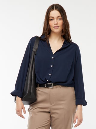 Blusa vaporosa de punto de crepé
