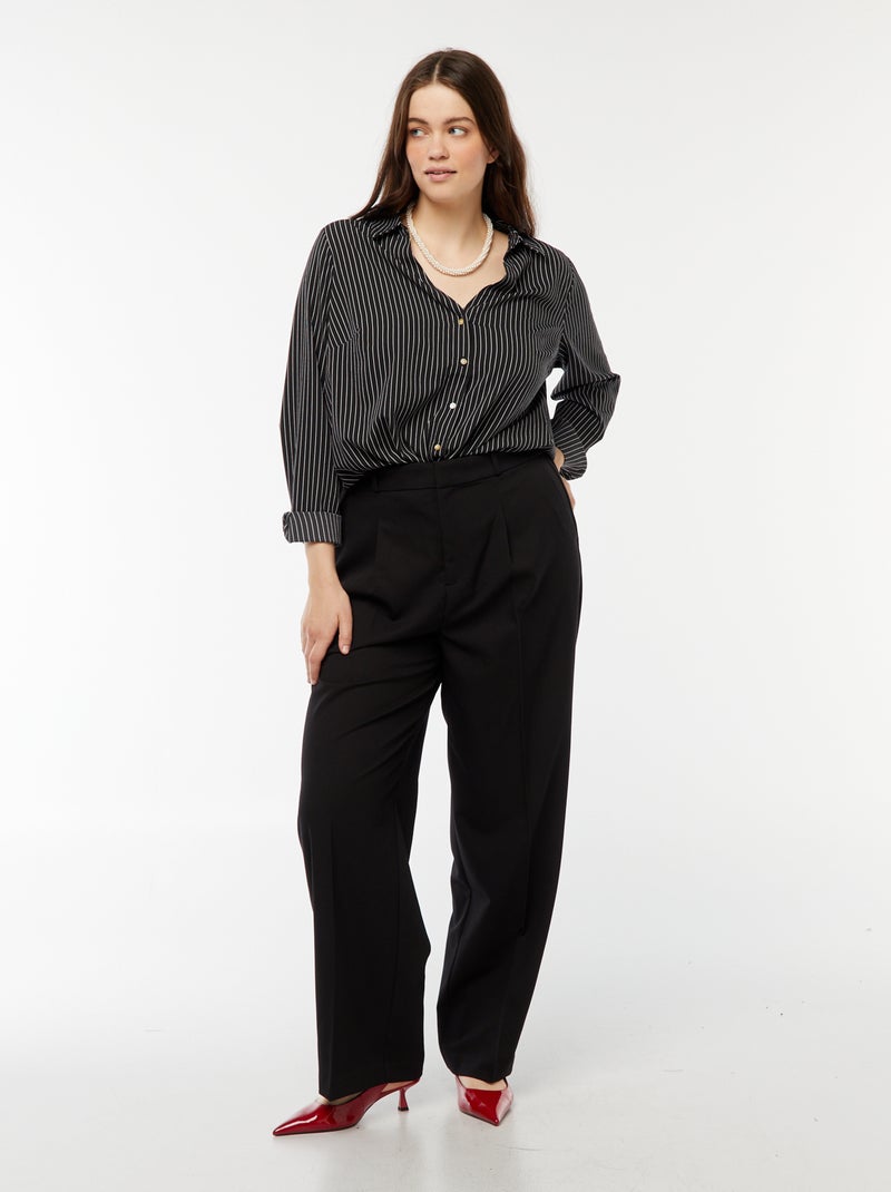 Blusa vaporosa de punto de crepé Negro - Kiabi