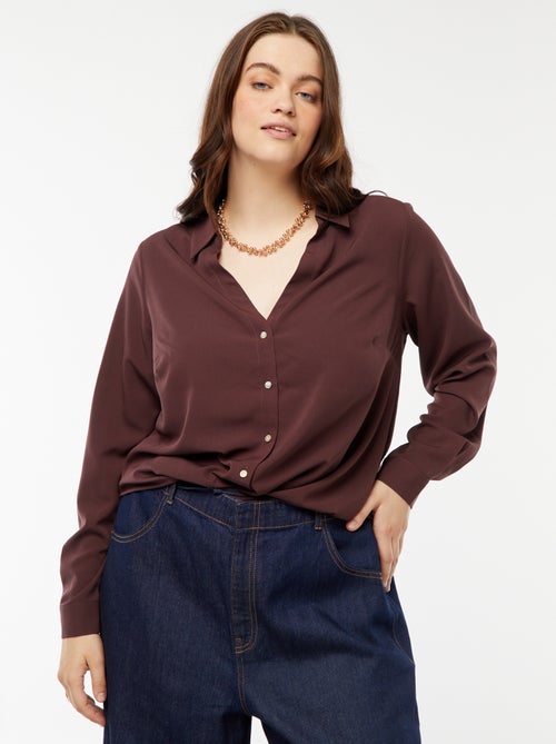 Blusa vaporosa de punto de crepé - Kiabi