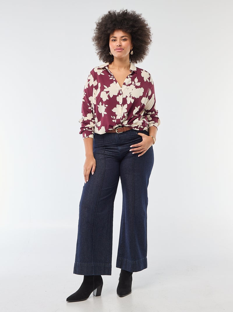 Blusa vaporosa de punto de crepé Rojo - Kiabi
