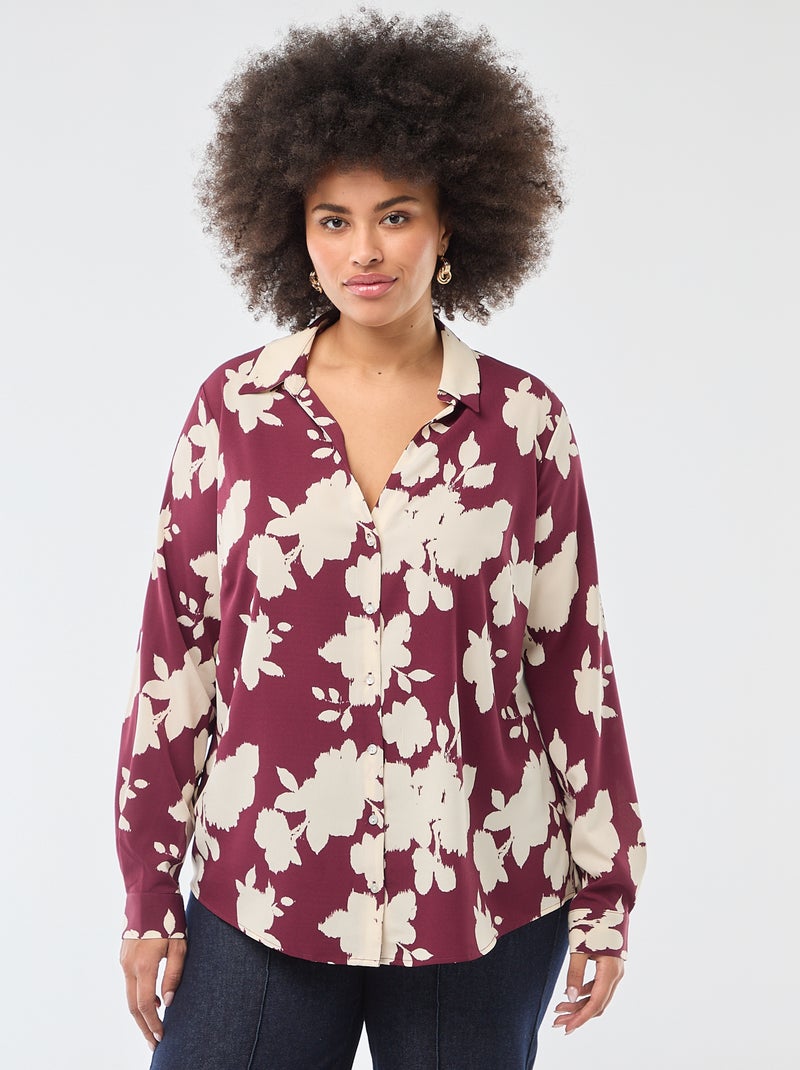 Blusa vaporosa de punto de crepé Rojo - Kiabi