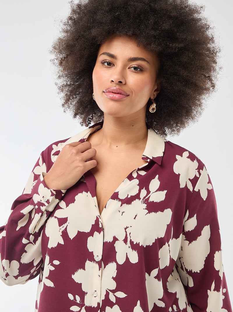 Blusa vaporosa de punto de crepé Rojo - Kiabi