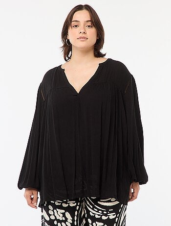 Blusa vaporosa estampada de punto de crepé
