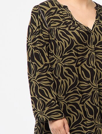Blusa vaporosa estampada de punto de crepé