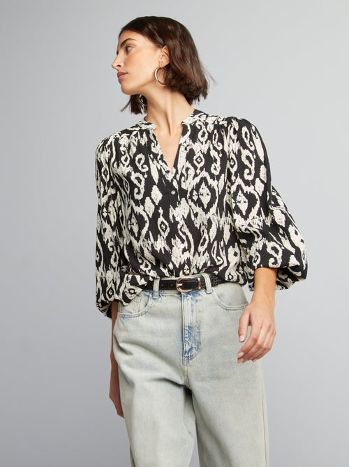 Blusa vaporosa estampada - Kiabi