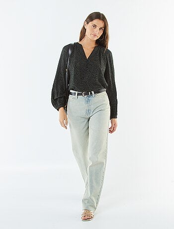 Blusa vaporosa estampada