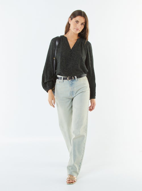 Blusa vaporosa estampada - Kiabi