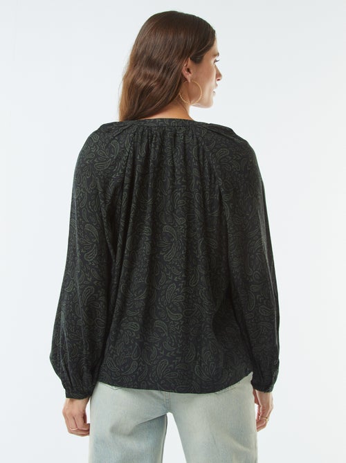 Blusa vaporosa estampada - Kiabi