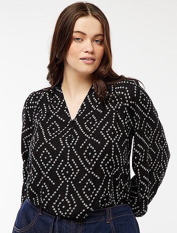 Blusa vaporosa estampada