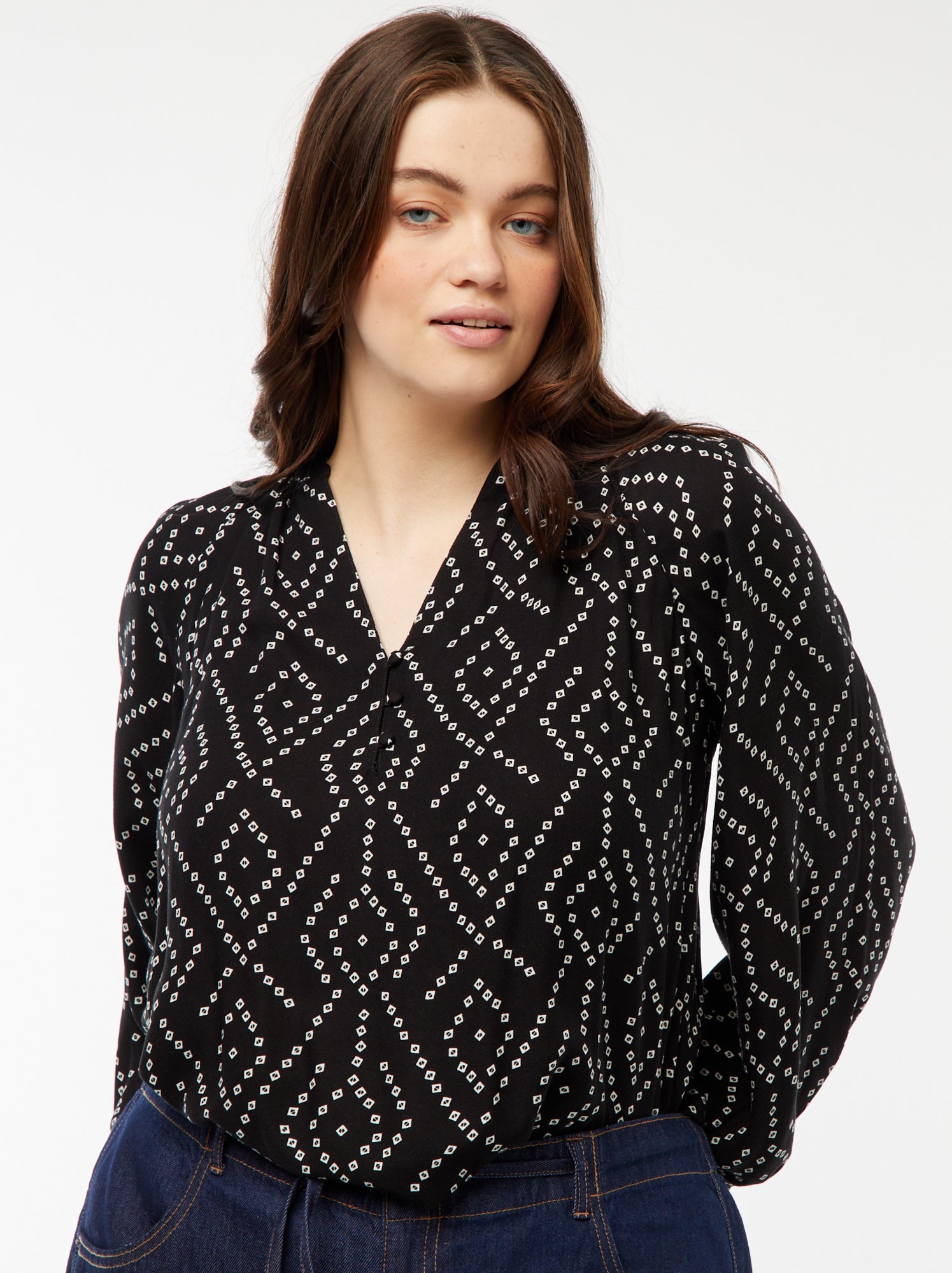 Blusa vaporosa estampada