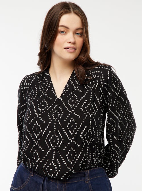 Blusa vaporosa estampada - Kiabi