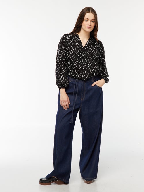 Blusa vaporosa estampada - Kiabi