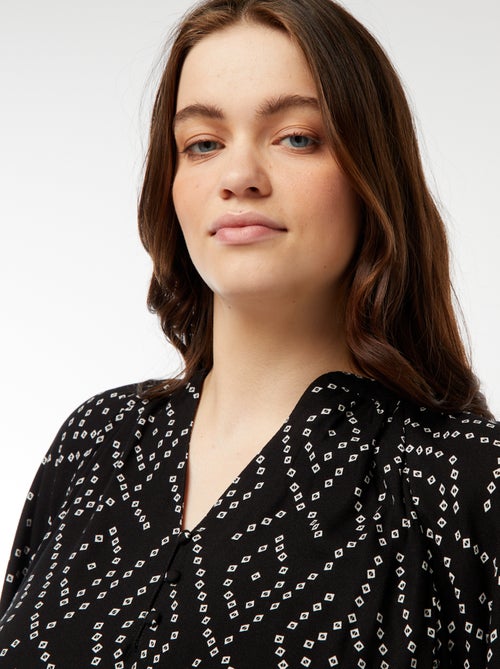 Blusa vaporosa estampada - Kiabi