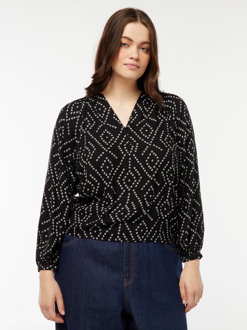 Blusa vaporosa estampada - Kiabi