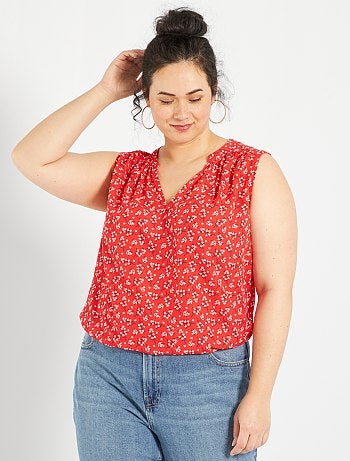 Rebajas blusas túnicas en tallas grandes de mujer baratas - moda tallas  grandes mujer | rojo | Kiabi
