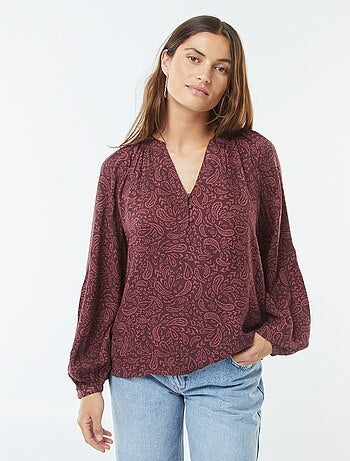 Blusa vaporosa estampada