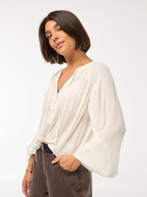 Blusa vaporosa lisa - Kiabi