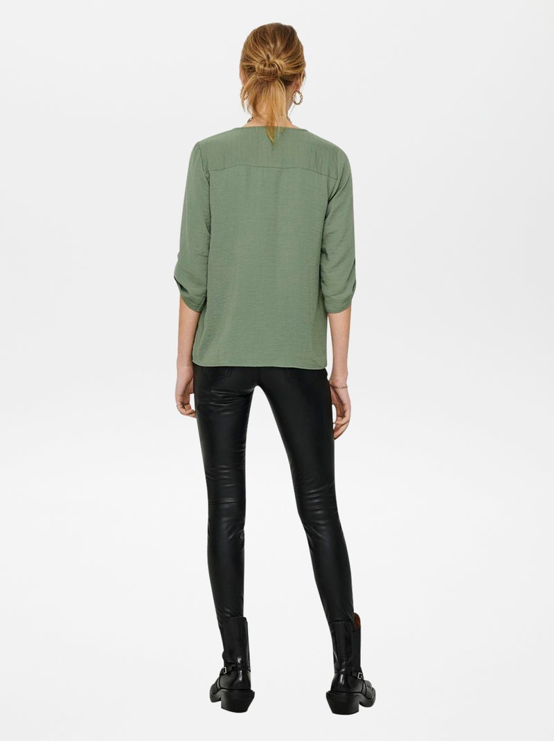 Blusa vaporosa manga 3/4 VERDE - Kiabi