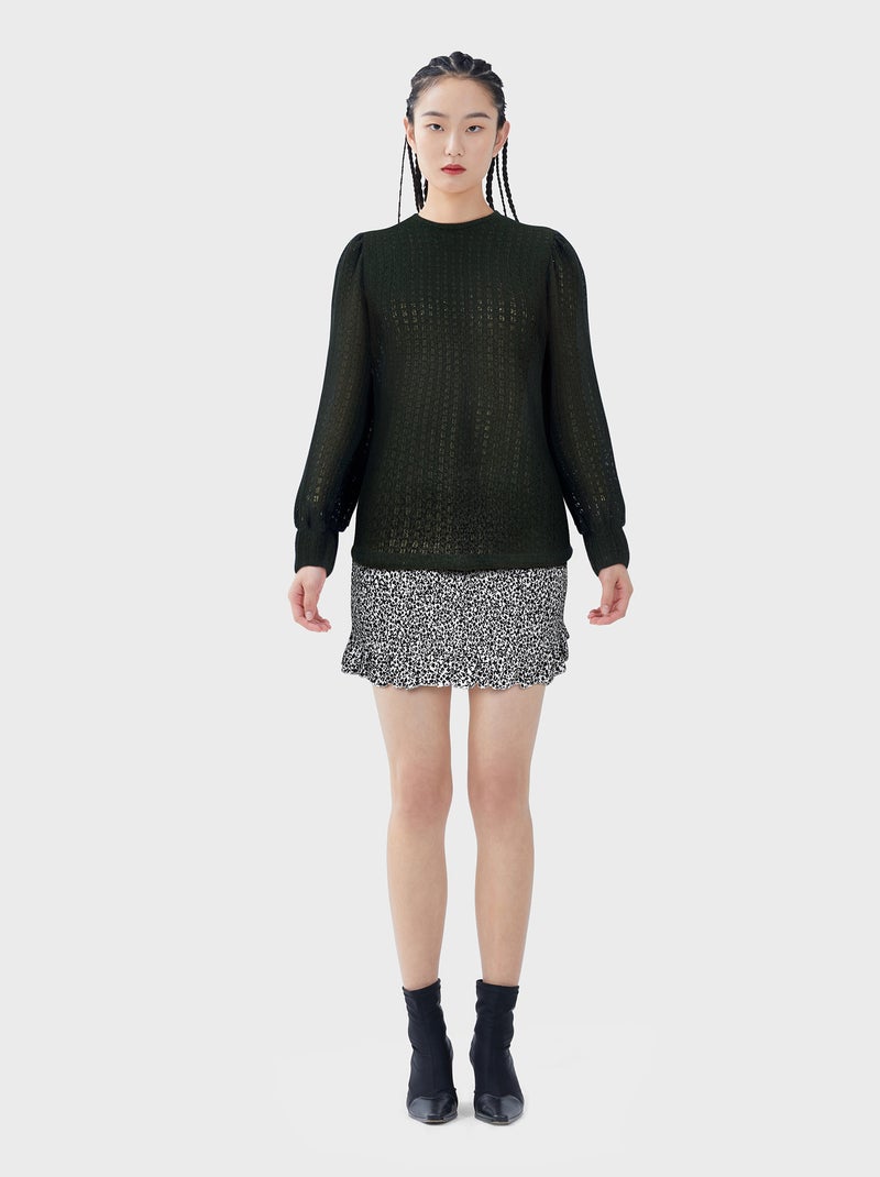 Blusa vaporosa manga abombada NEGRO - Kiabi