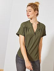 camisa denim mujer kiabi con goma en hombros camisa denim mujer kiabi con goma en hombros