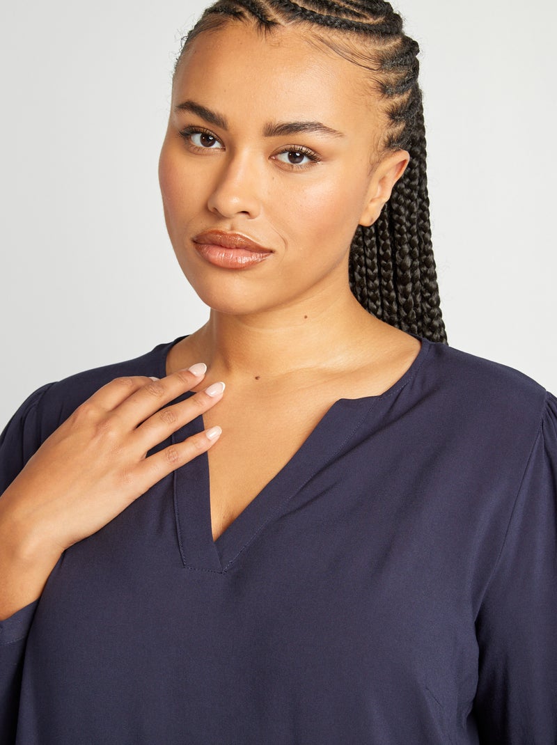 Blusa vaporosa 'Only Carmakoma' AZUL - Kiabi