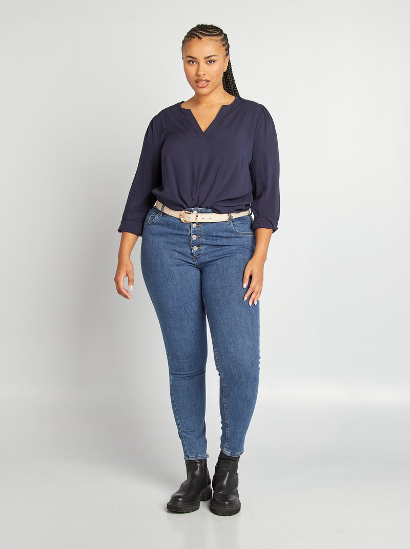 Blusa vaporosa 'Only Carmakoma' AZUL - Kiabi