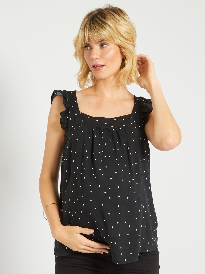 Blusa vaporosa sin mangas NEGRO - Kiabi
