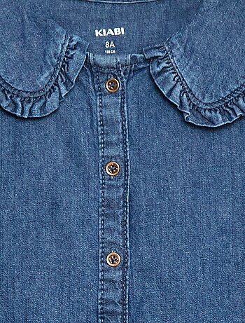 Blusa vaquera con cuello Claudine