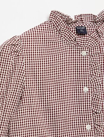 Blusa vichy con volantes