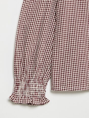 Blusa vichy con volantes