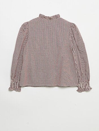 Blusa vichy con volantes