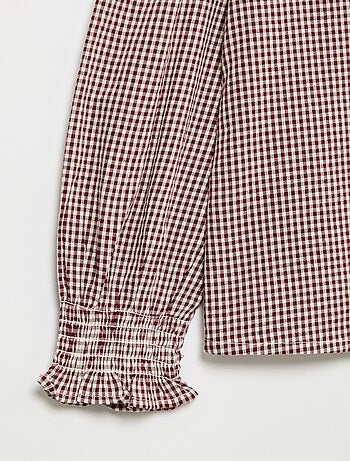 Blusa vichy con volantes