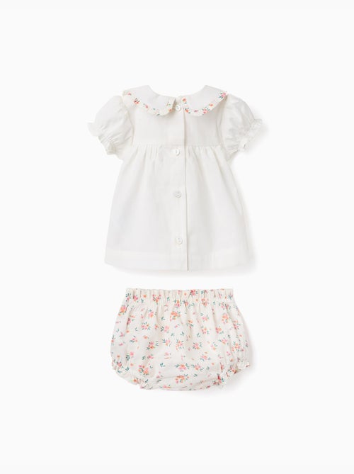 Blusa y cubrepañal de algodón con volantes - Kiabi Blusa y cubrepañal de algodón con volantes - Kiabi