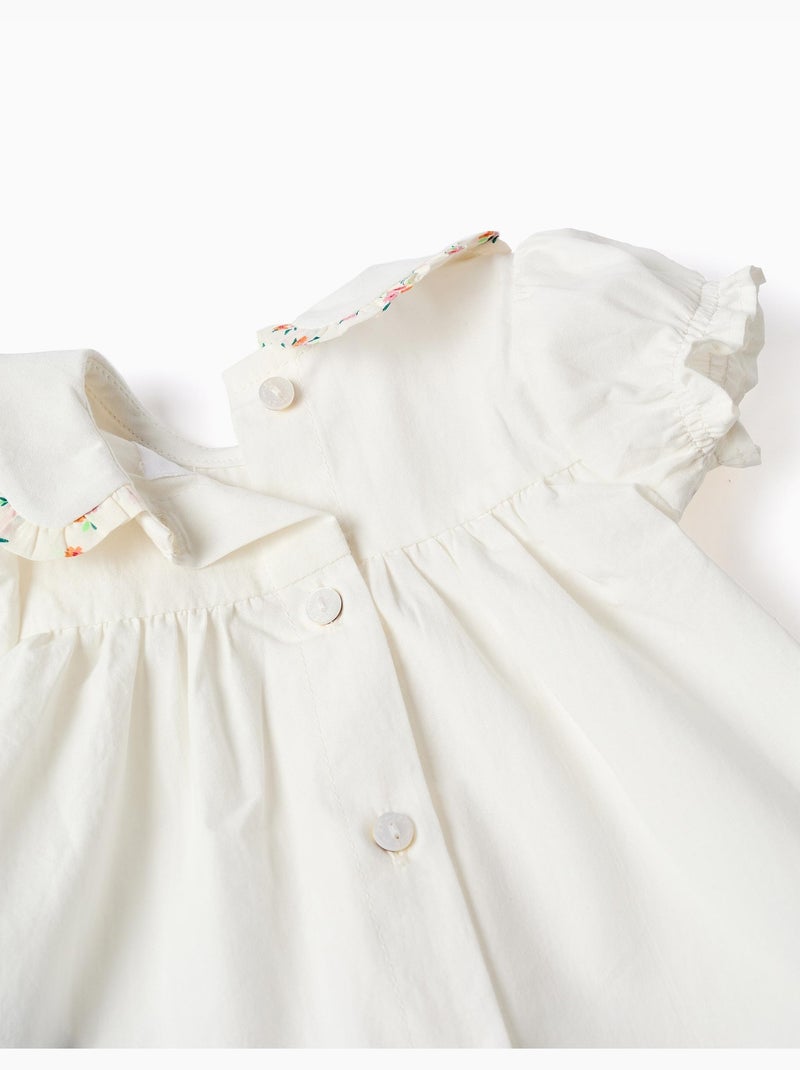 Blusa y cubrepañal de algodón con volantes Beige claro - Kiabi