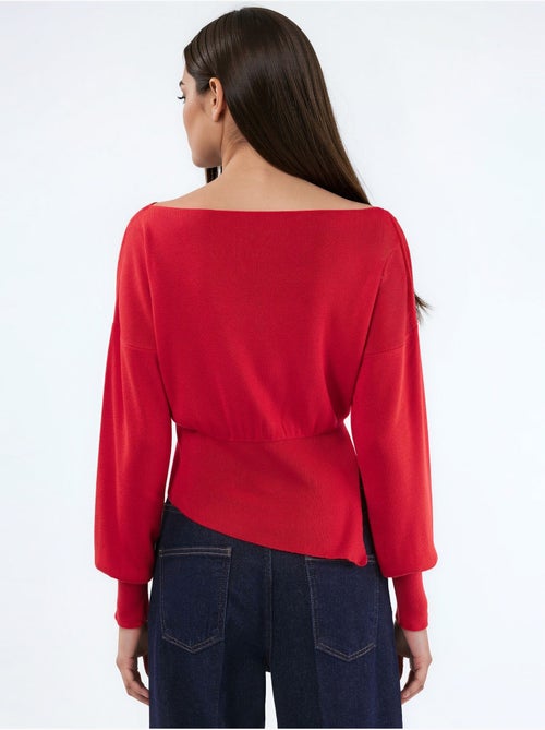 Boat neck medium thickness knit sweater hiccup - Kiabi Boat neck medium thickness knit sweater hiccup - Kiabi