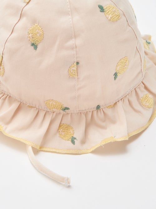 Bob con volantes y limones bordados - Kiabi